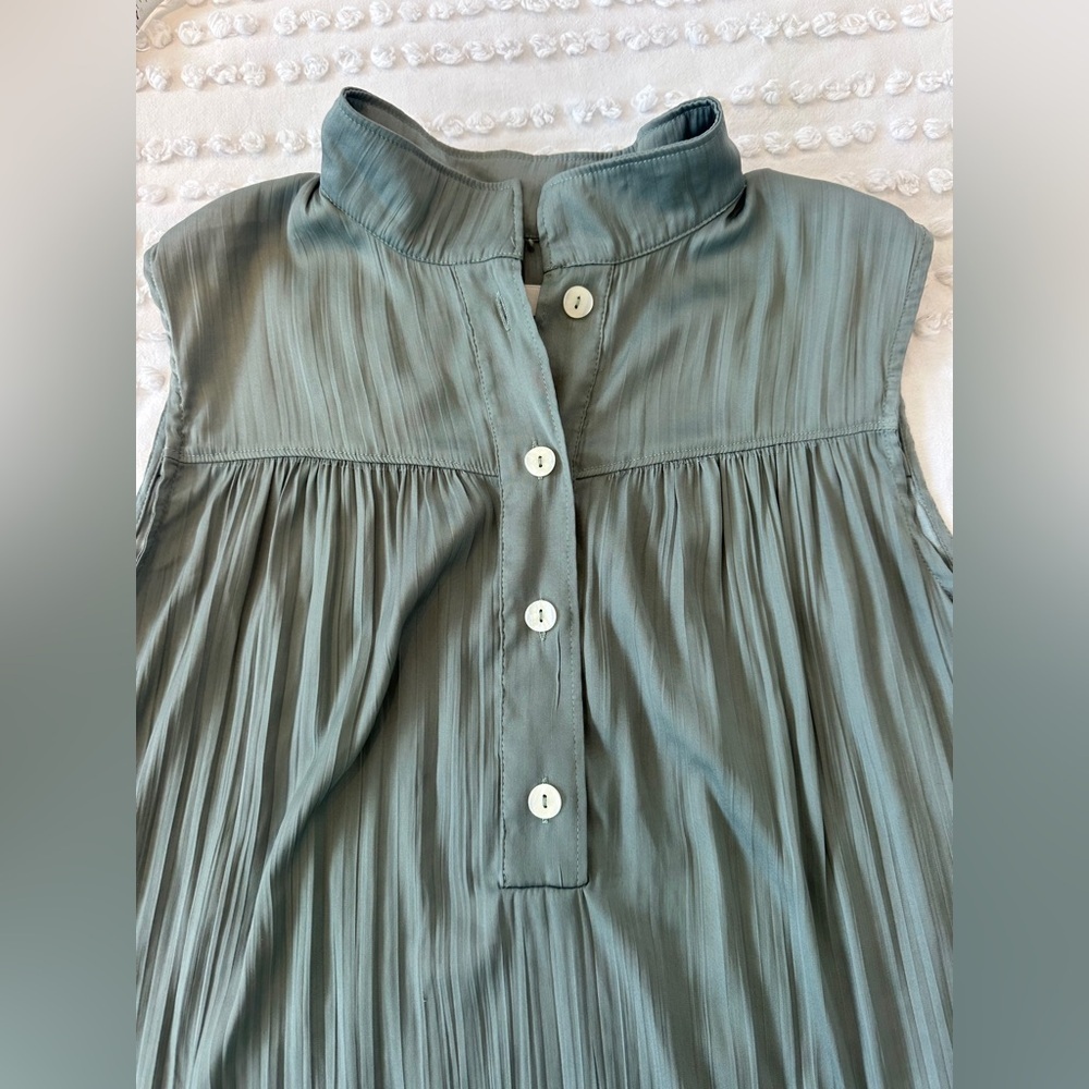 Anthropologie Sage Green Button Down Blouse - Picture 7 of 9